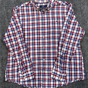 Vineyard Vines - XL Mens, Red Blue Plaid, Cotton Shirt Button Down, LS (A1/021)